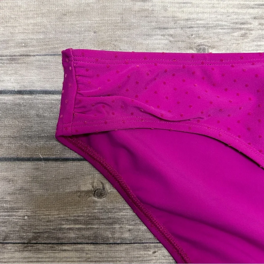 Skye Raspberry Purple Velveteen Polka Dot Push Up Halter Shirred Hipster Bikini